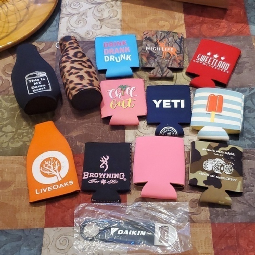 12 Coozies and a Bottle opener